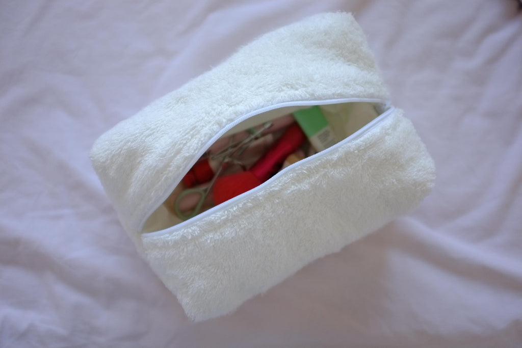 Makeup bag cream terry