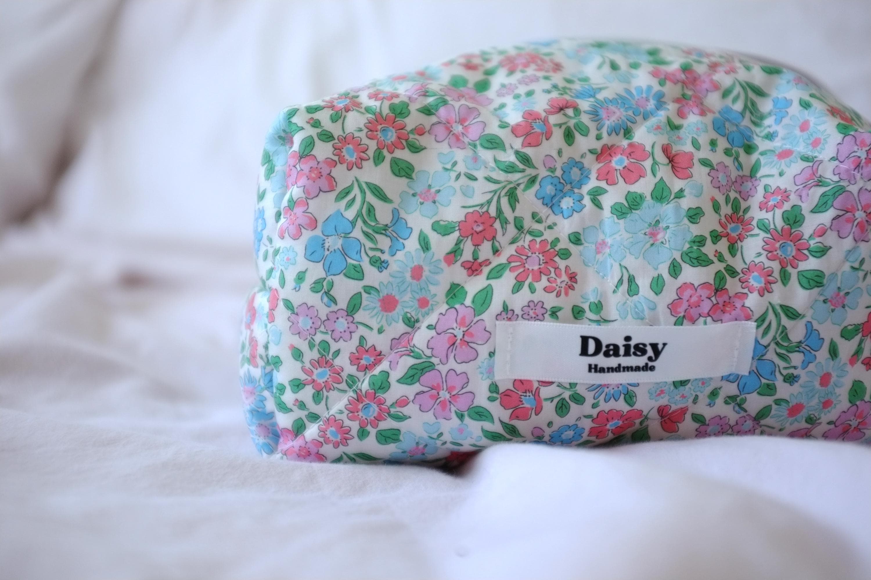 Makeup bag blue pink floral