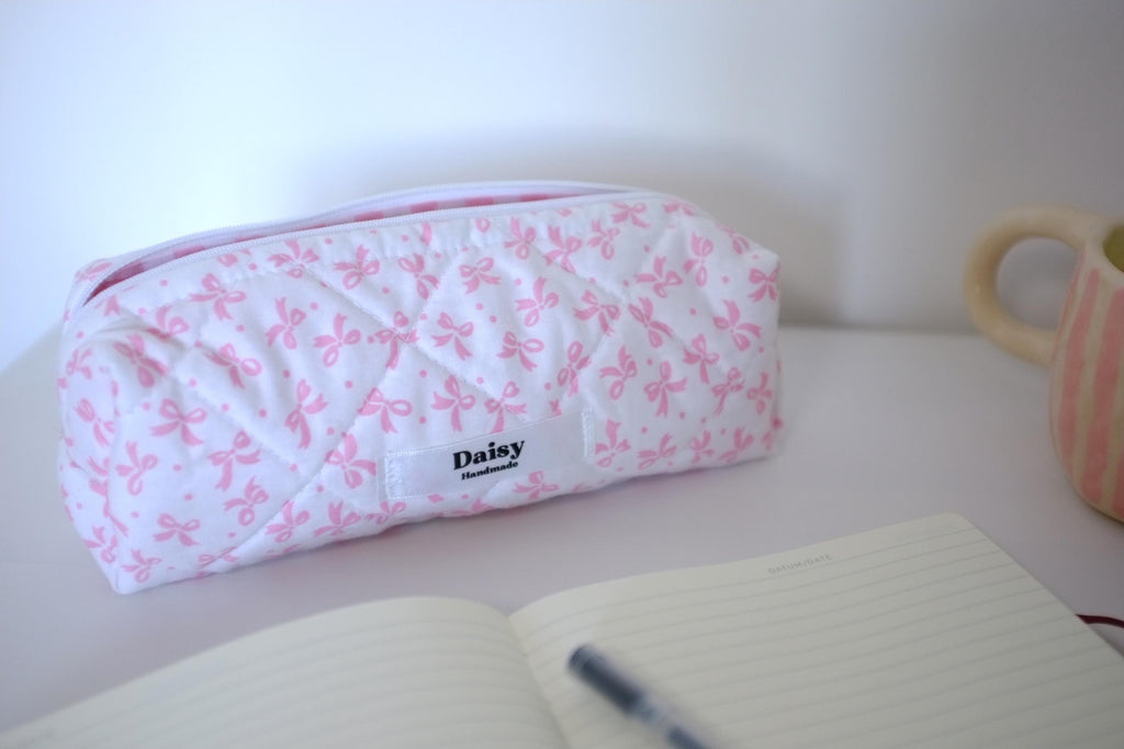 Pencil case pink bows