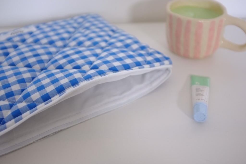 Laptop sleeve royal blue gingham