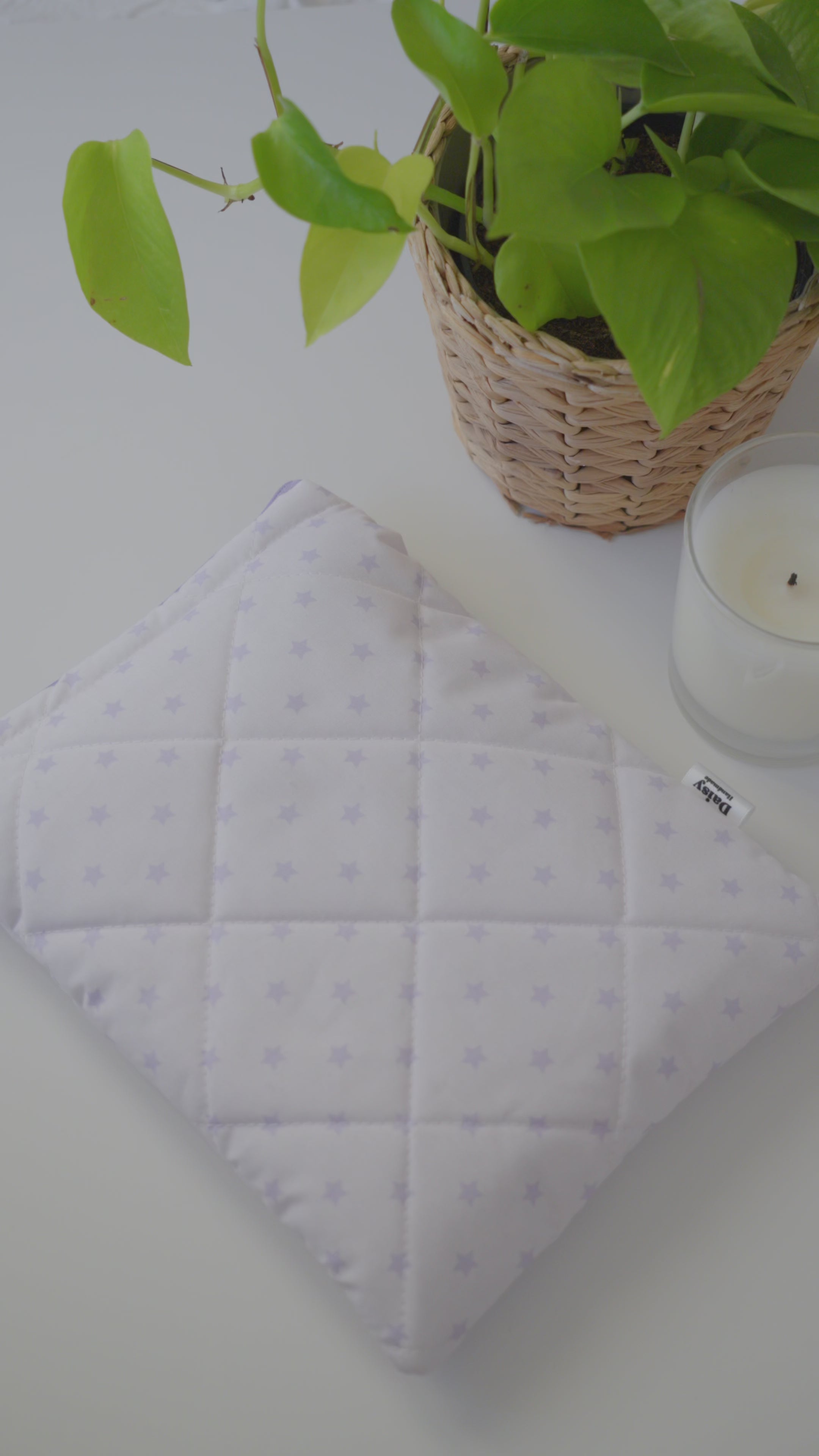 Quilted purple star book sleeve