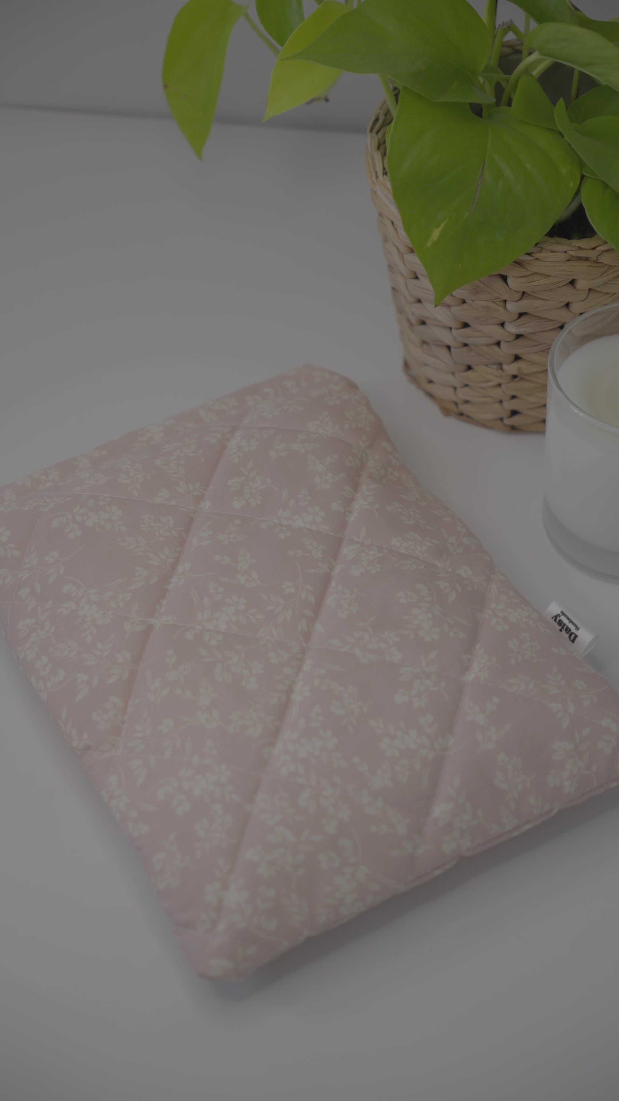 Quilted vintage pink floral book sleeve